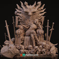 Female Dragon Knight Throne Miniature, Aleehra | Tabletop RPG Miniature | Nerikson | Roleplaying 3D Printed Fantasy Mini - 3DPrintDen