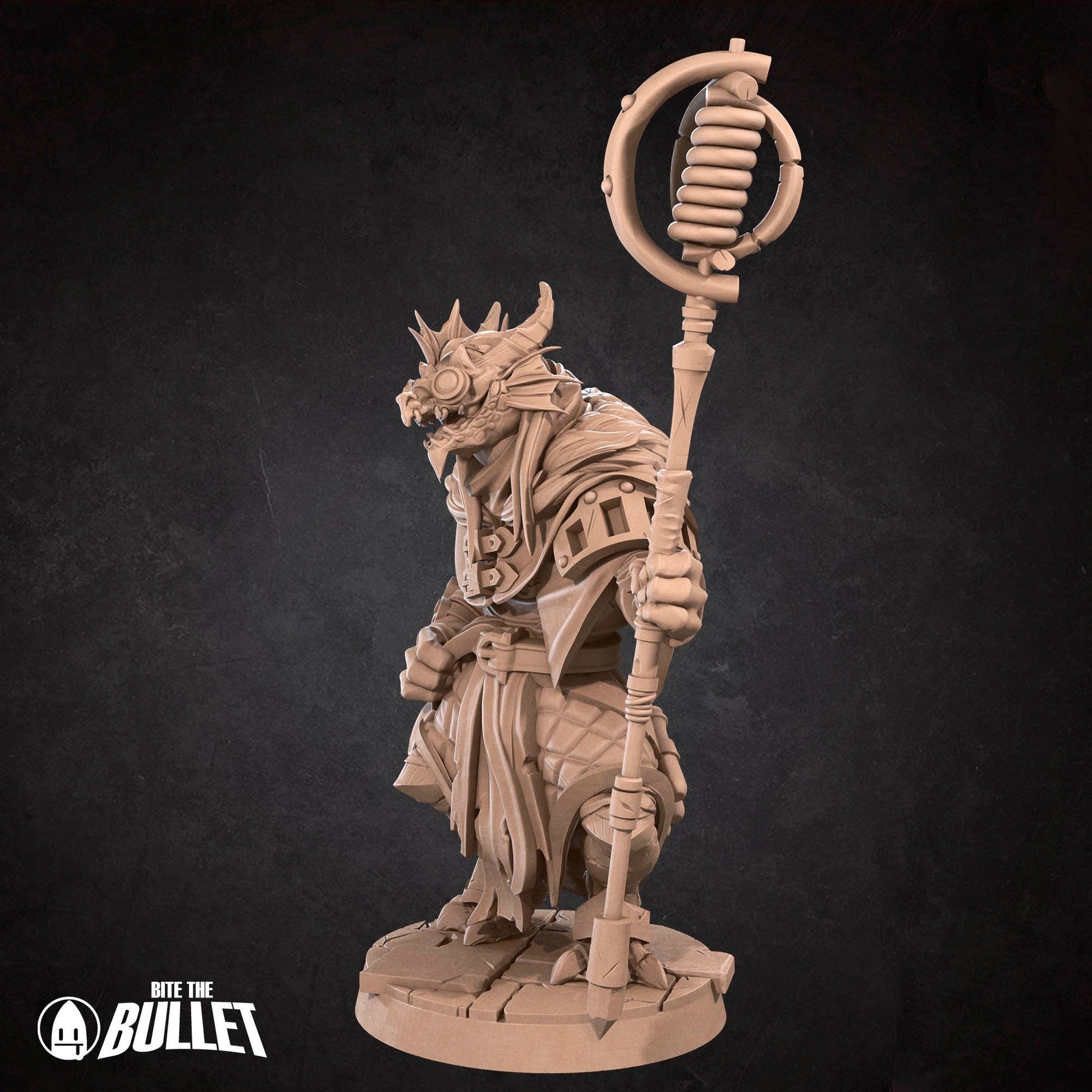 Dragonborn Artificer Miniature | Tabletop RPG Miniature | Bite the Bullet | Roleplaying 3D Printed Fantasy Mini - 3DPrintDen