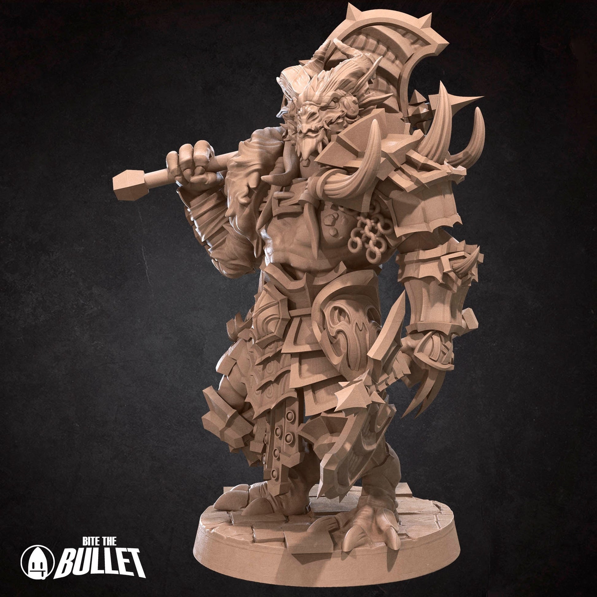 Dragonborn Barbarian Miniature | Tabletop RPG Miniature | Bite the Bullet | Roleplaying 3D Printed Fantasy Mini - 3DPrintDen