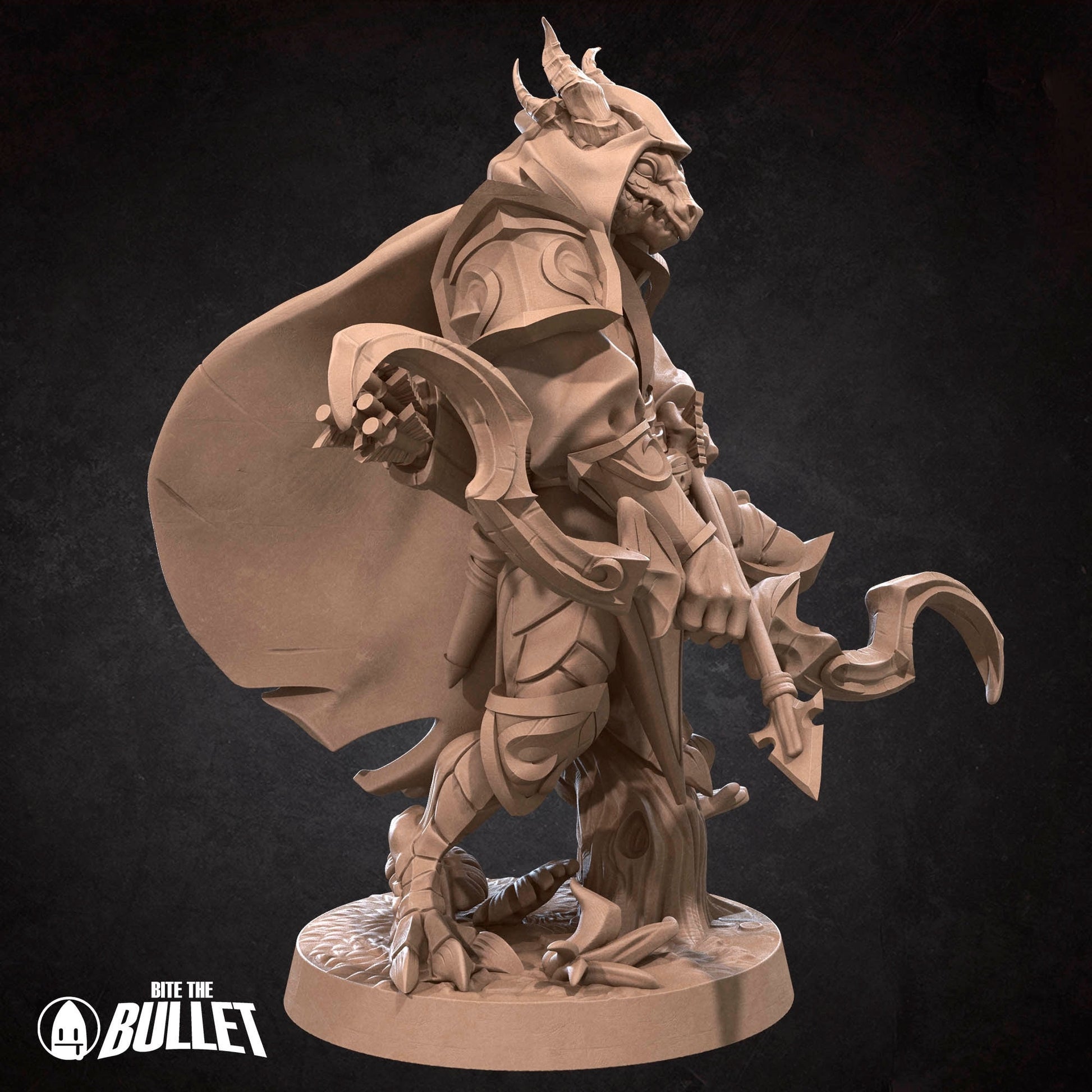 Dragonborn Ranger Miniature | Tabletop RPG Miniature | Bite the Bullet | Roleplaying 3D Printed Fantasy Mini - 3DPrintDen