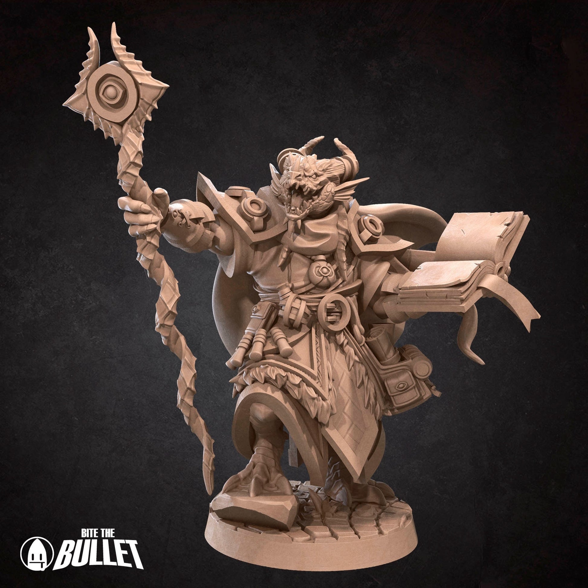 Dragonborn Sorcerer Miniature | Tabletop RPG Miniature | Bite the Bullet | Roleplaying 3D Printed Fantasy Mini - 3DPrintDen