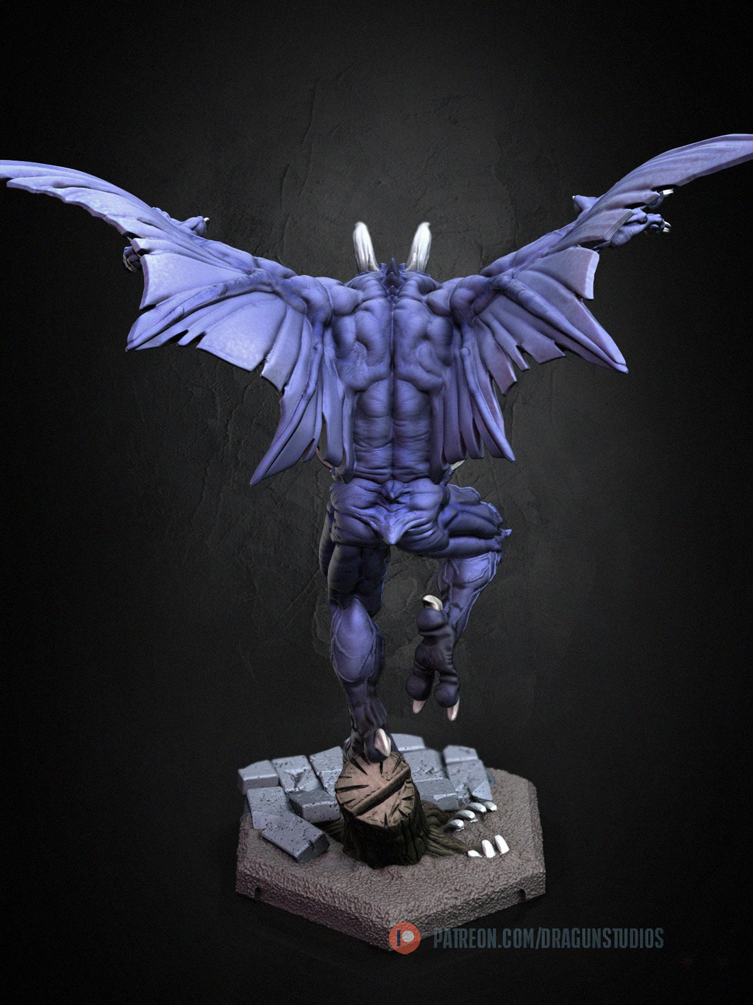 Flying Demon Miniature, Gaibon | Dragun Studios | Tabletop RPG Miniature | Roleplaying 3D Printed Fantasy Mini - 3DPrintDen