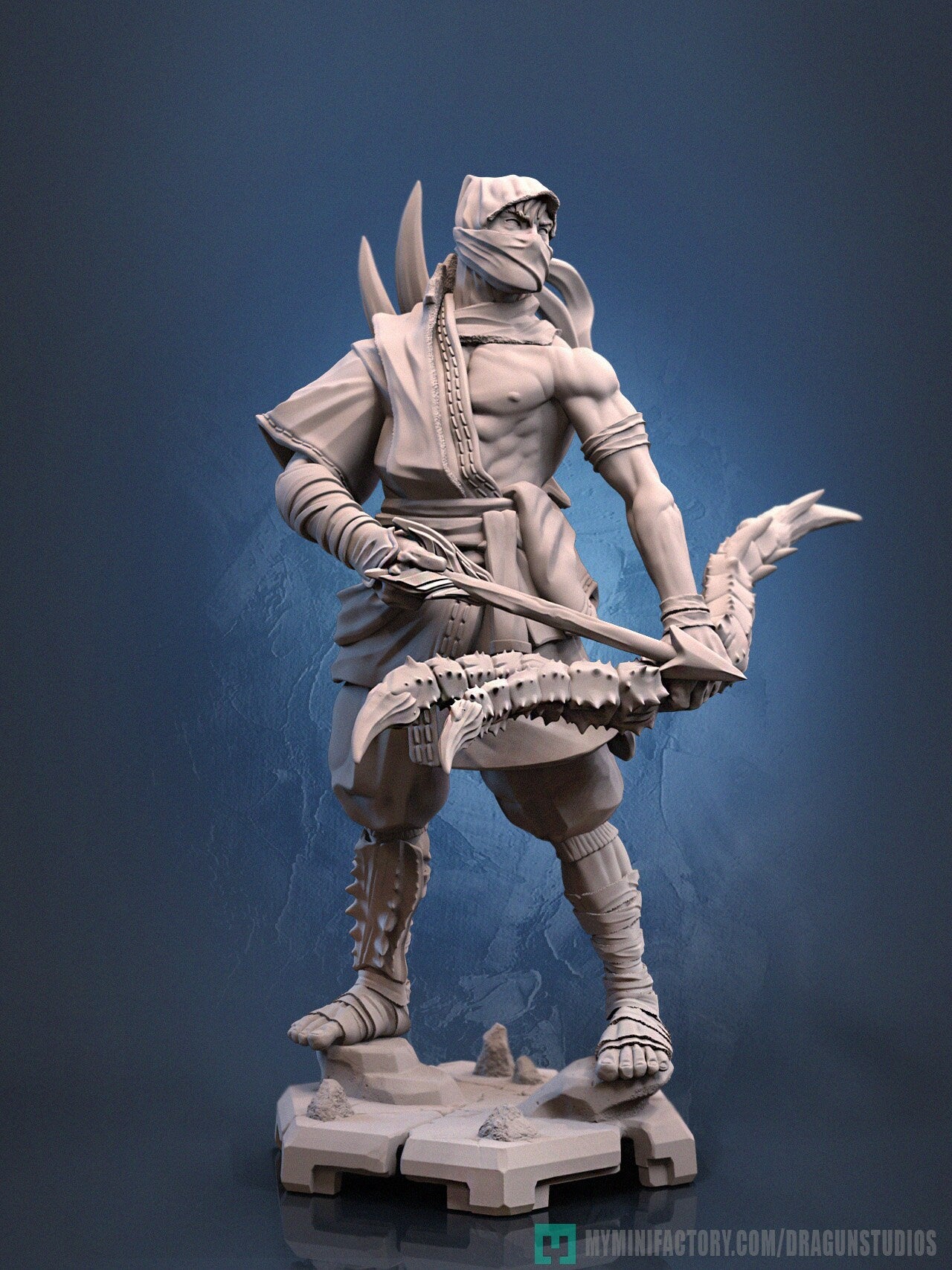 Archer Miniature, Yin | Dragun Studios | Tabletop RPG Miniature | Roleplaying 3D Printed Fantasy Mini - 3DPrintDen