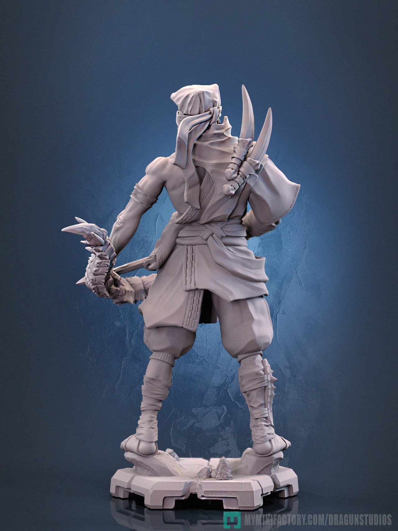 Archer Miniature, Yin | Dragun Studios | Tabletop RPG Miniature | Roleplaying 3D Printed Fantasy Mini - 3DPrintDen