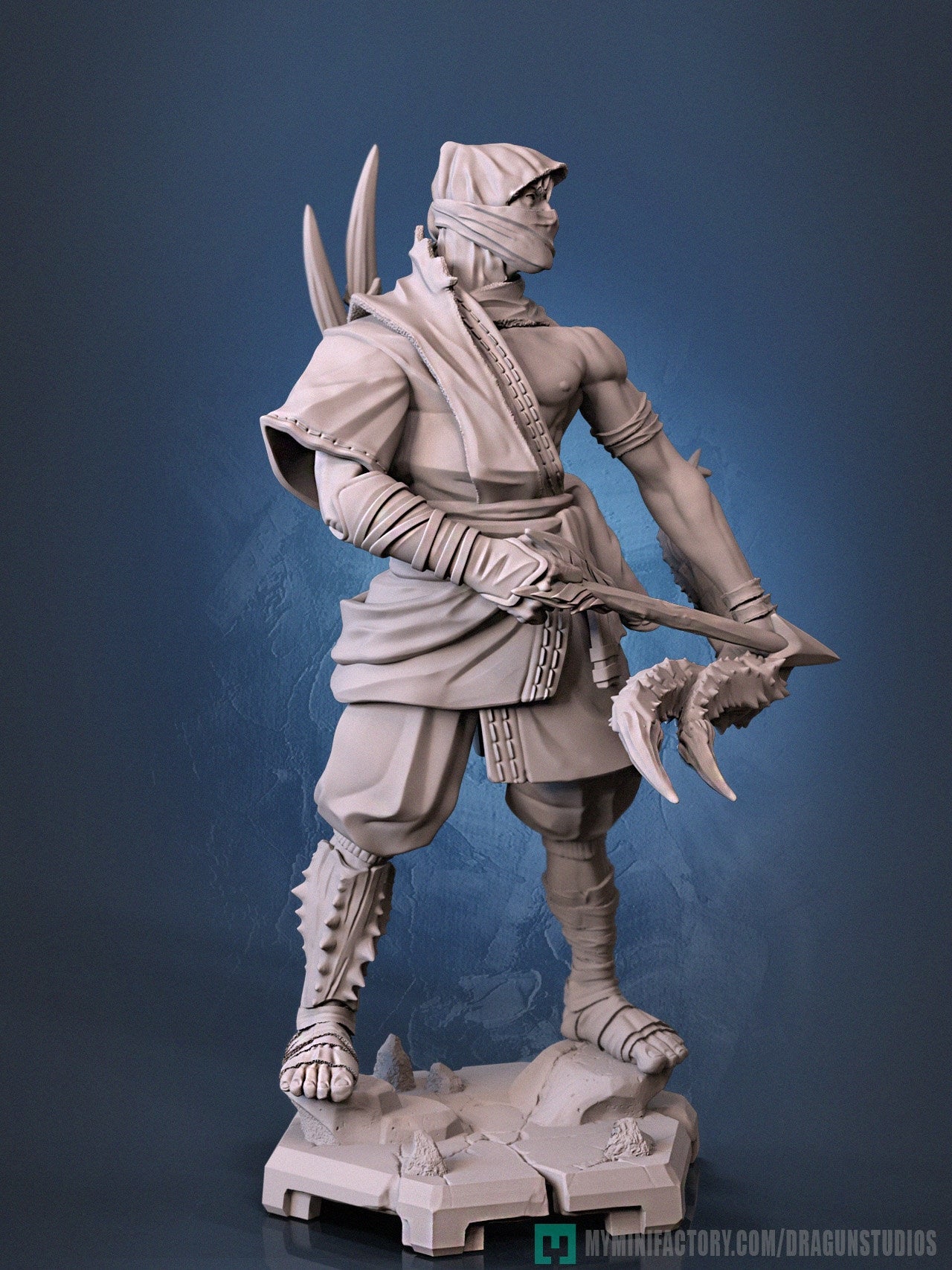 Archer Miniature, Yin | Dragun Studios | Tabletop RPG Miniature | Roleplaying 3D Printed Fantasy Mini - 3DPrintDen