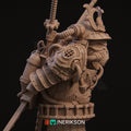 Steampunk Samurai Bust, Naojiri | Tabletop RPG Miniature | Nerikson | Roleplaying 3D Printed Fantasy Mini - 3DPrintDen