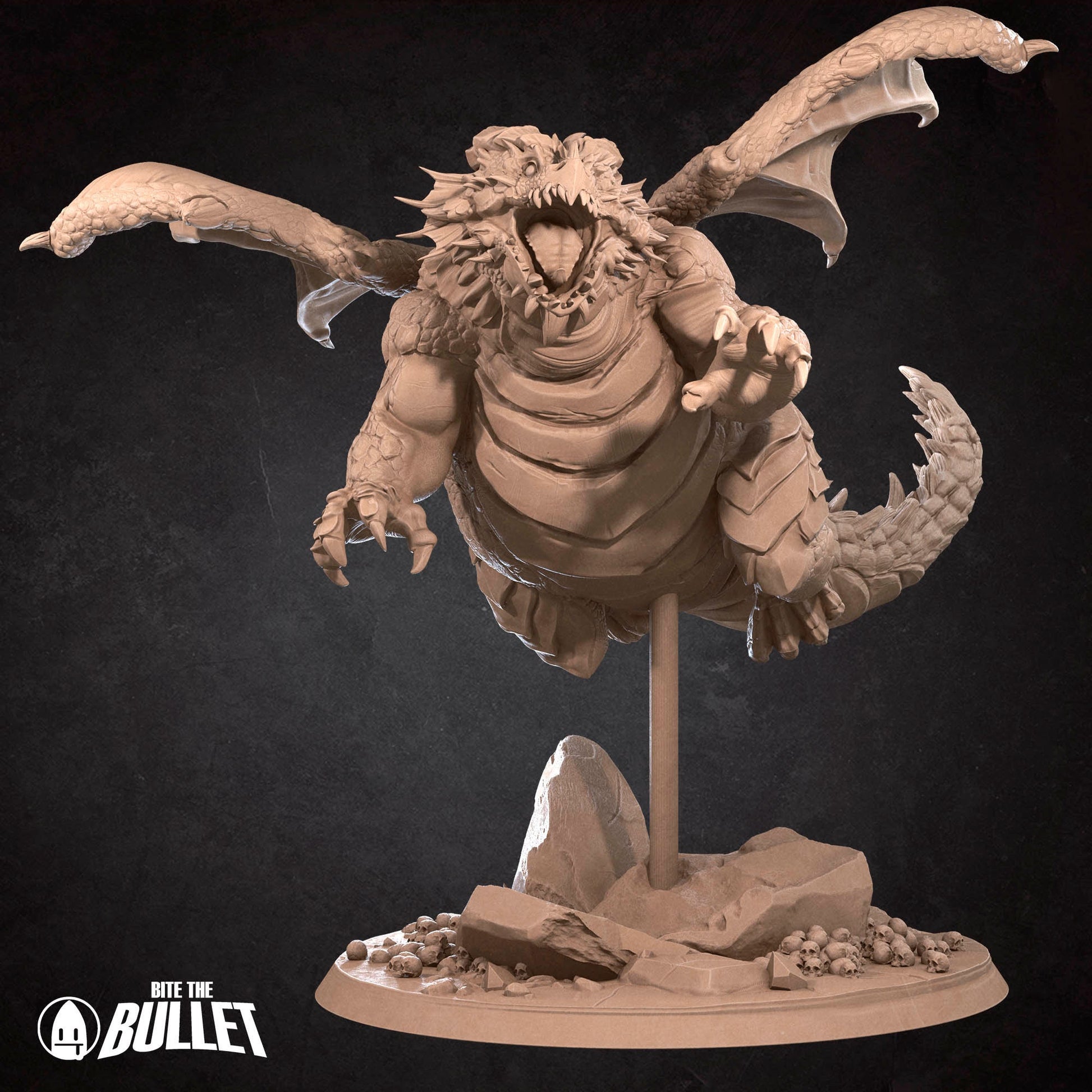 Chonky Dragon Miniature | Tabletop RPG Miniature | Bite the Bullet | Roleplaying 3D Printed Fantasy Mini - 3DPrintDen