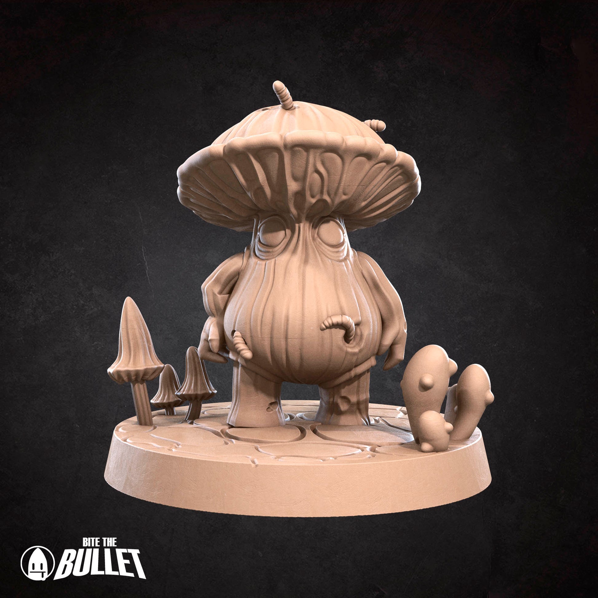 Myconid Miniature | Tabletop RPG Miniature | Bite the Bullet | Roleplaying 3D Printed Fantasy Mini - 3DPrintDen