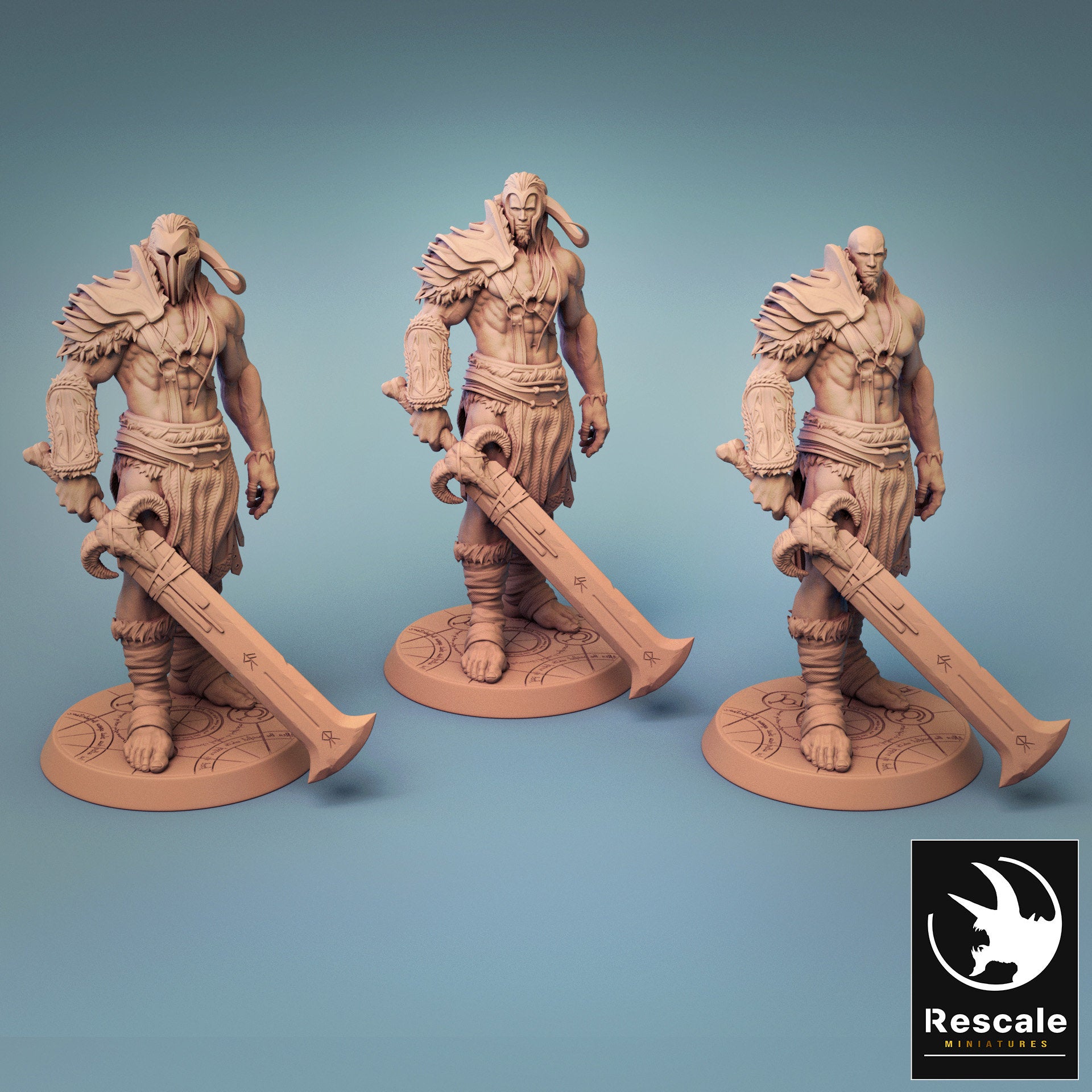 Barbarian Miniature | Tabletop RPG Miniature | Rescale Miniature | Roleplaying 3D Printed Fantasy Mini - 3DPrintDen