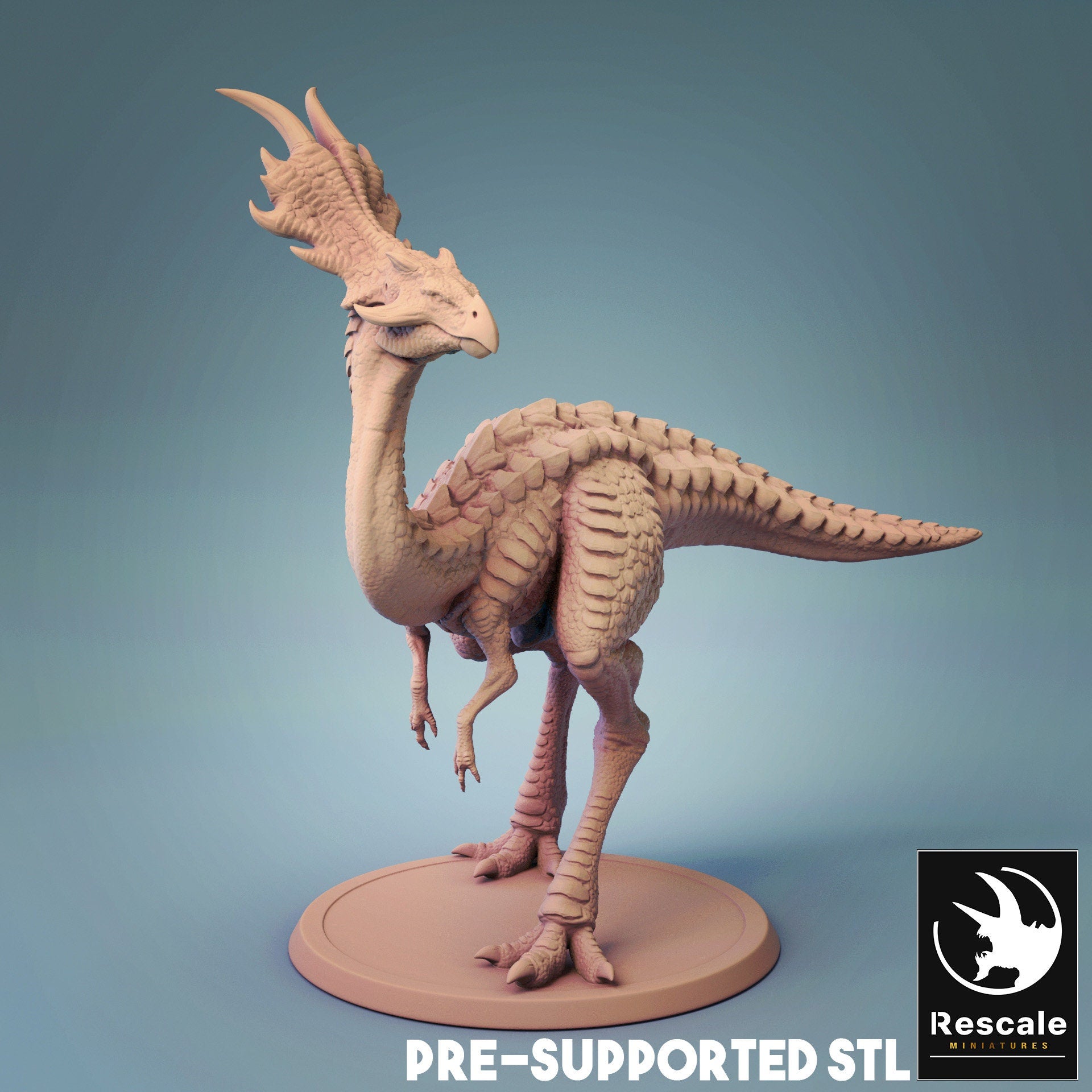 Austriceratops Miniature | Tabletop RPG Miniature | Rescale Miniature | Roleplaying 3D Printed Fantasy Mini - 3DPrintDen