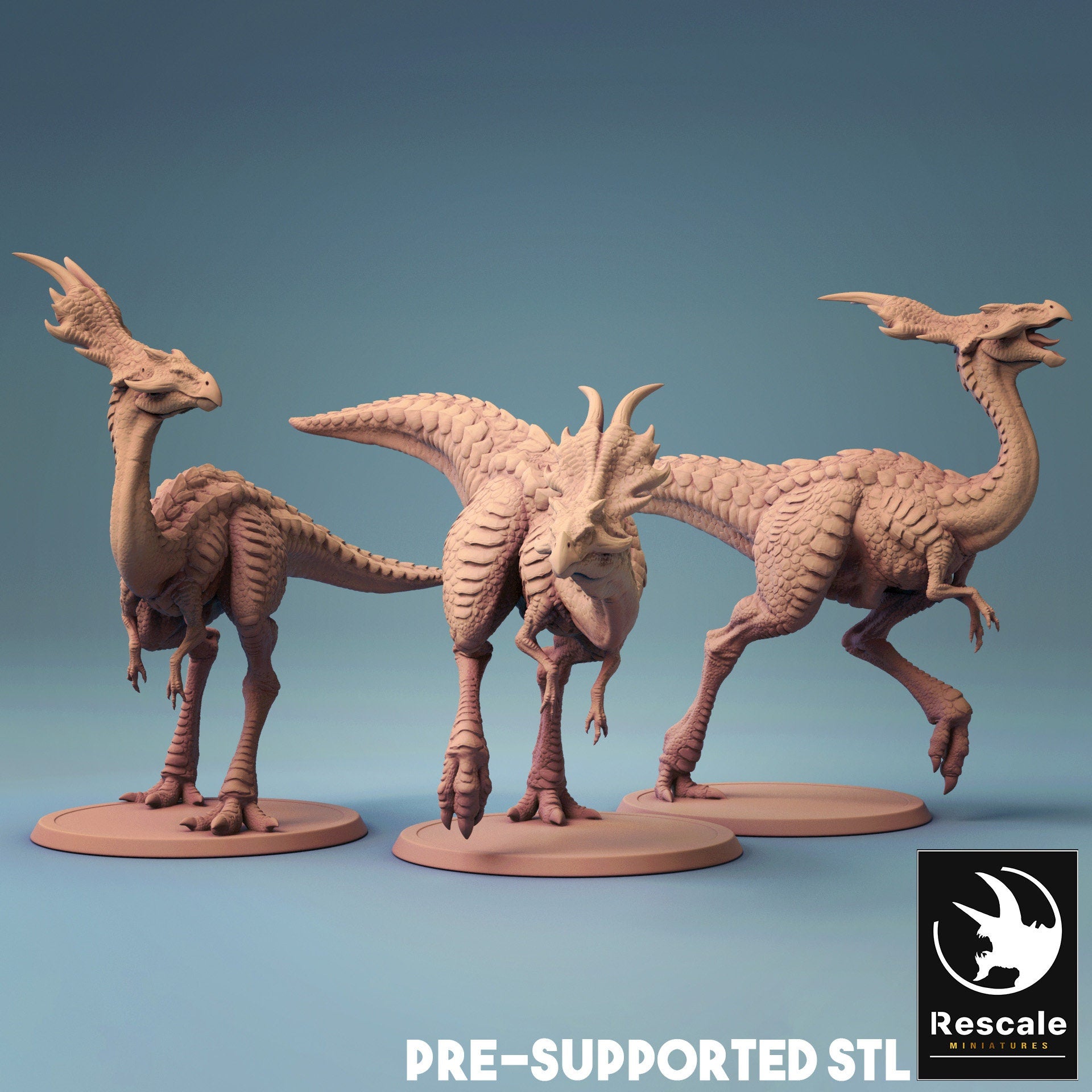 Austriceratops Miniature | Tabletop RPG Miniature | Rescale Miniature | Roleplaying 3D Printed Fantasy Mini - 3DPrintDen