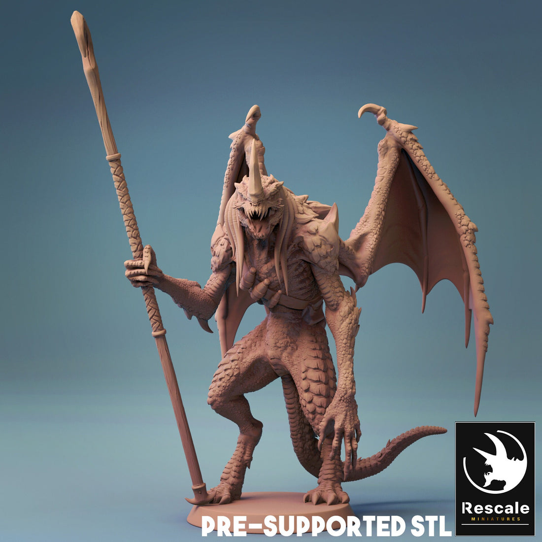 Abishai Miniature | Tabletop RPG Miniature | Rescale Miniature | Roleplaying 3D Printed Fantasy Mini - 3DPrintDen