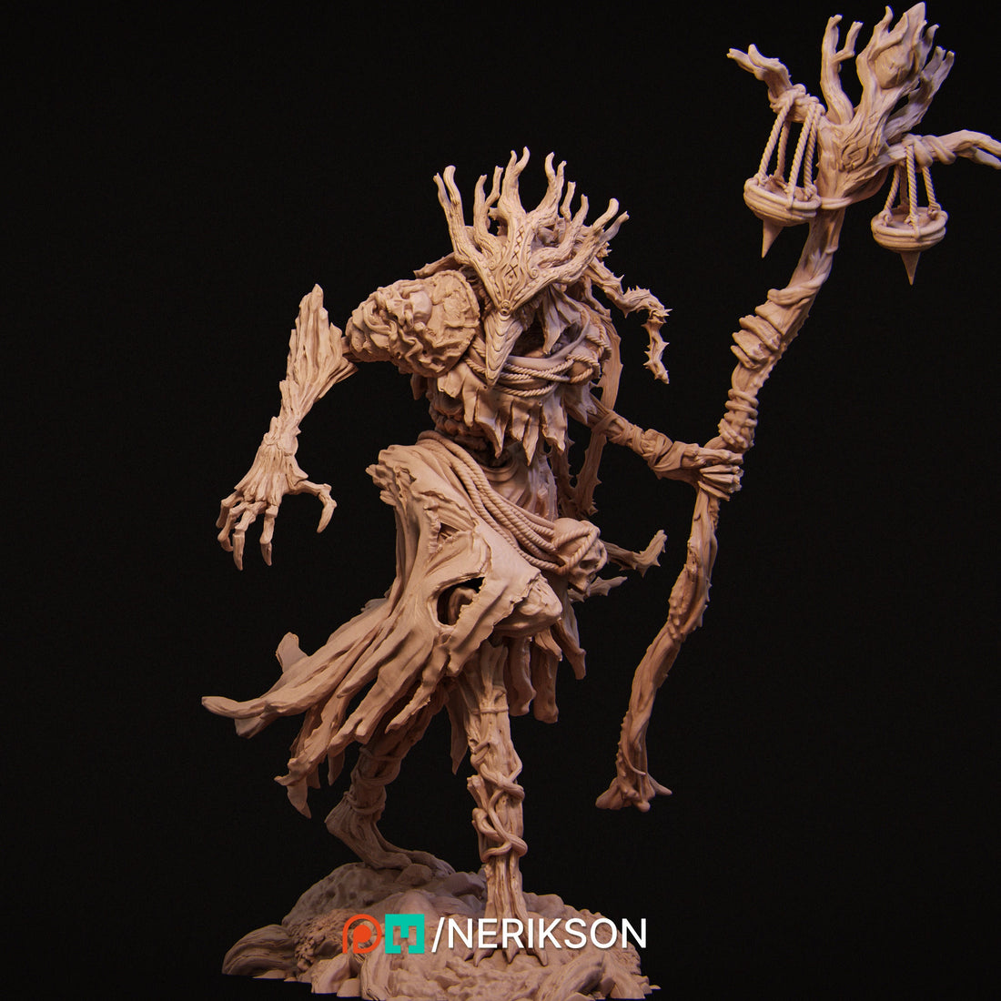 Horseman Miniature, Famine | Tabletop RPG Miniature | Nerikson | Roleplaying 3D Printed Fantasy Mini - 3DPrintDen