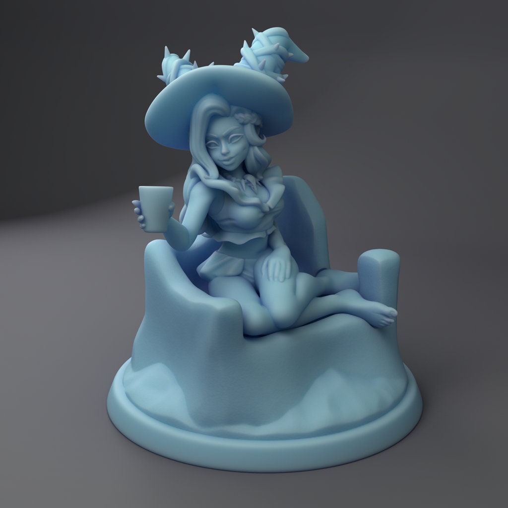 Necromancer Lounger Miniature | Twin Goddess Miniatures | Tabletop RPG Miniature | Roleplaying 3D Printed Fantasy Mini - 3DPrintDen