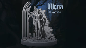 Female Rogue Miniature, Vilena | Tabletop RPG Miniature | Dungeons and Maidens | Roleplaying 3D Printed Fantasy Mini - 3DPrintDen