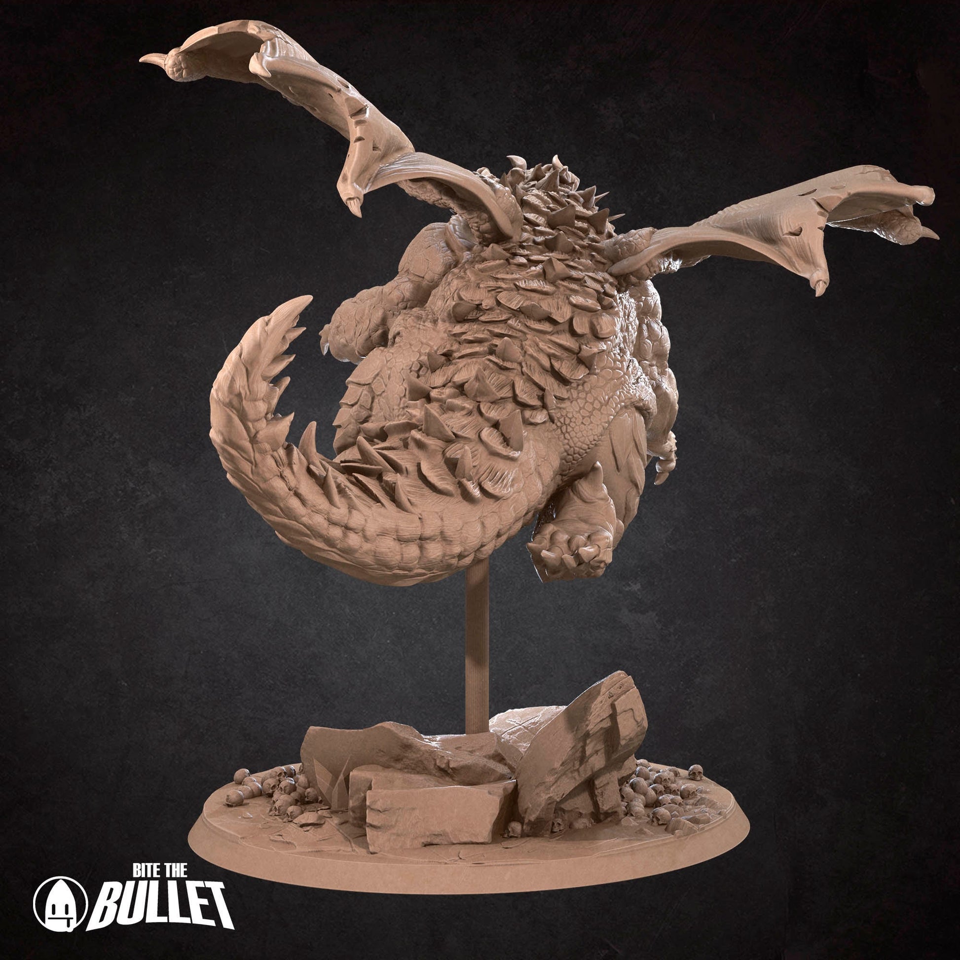 Chonky Dragon Miniature | Tabletop RPG Miniature | Bite the Bullet | Roleplaying 3D Printed Fantasy Mini - 3DPrintDen