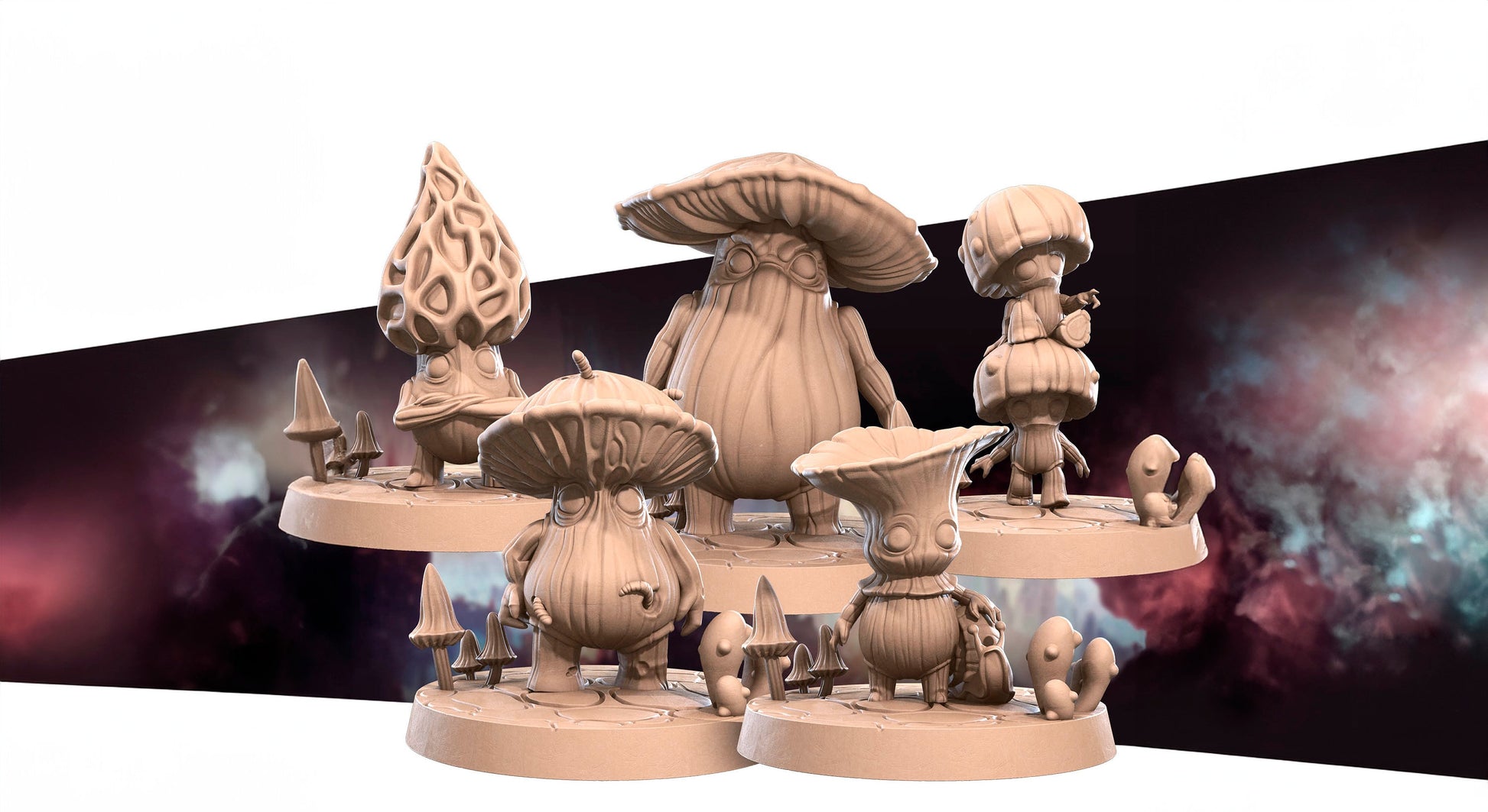 Myconid Miniature | Tabletop RPG Miniature | Bite the Bullet | Roleplaying 3D Printed Fantasy Mini - 3DPrintDen