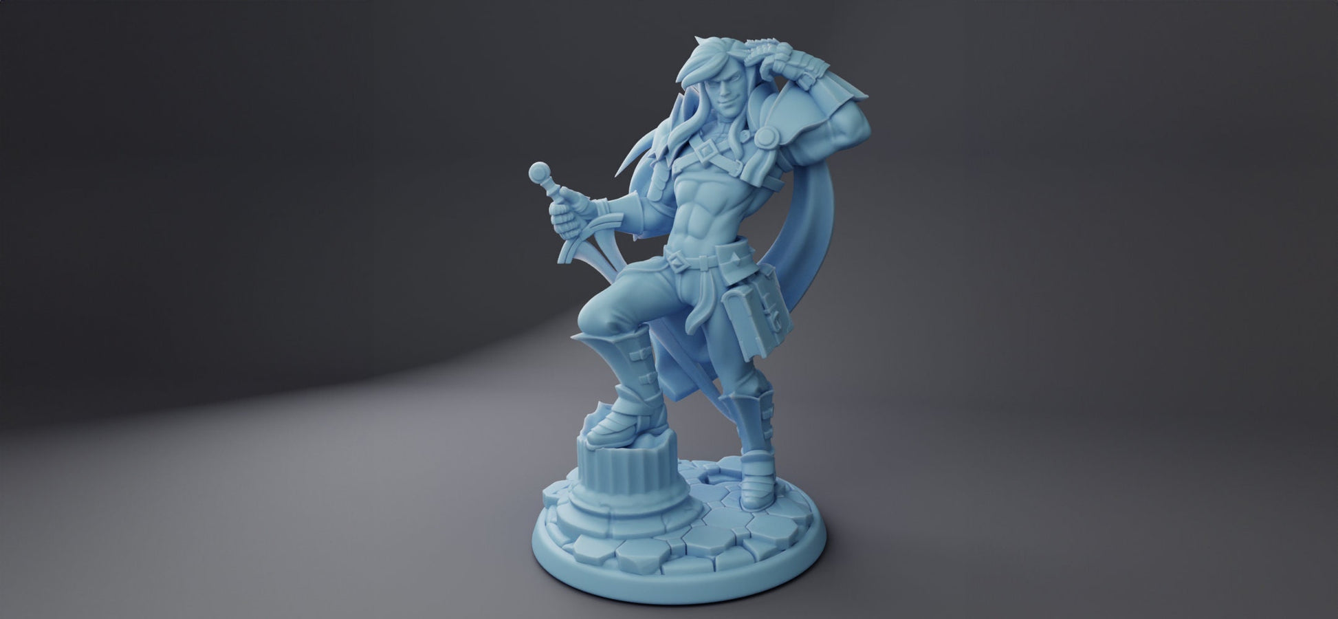 Elf Paladin Miniature, Alistair | Twin Goddess Miniatures | Tabletop RPG Miniature | Roleplaying 3D Printed Fantasy Mini - 3DPrintDen