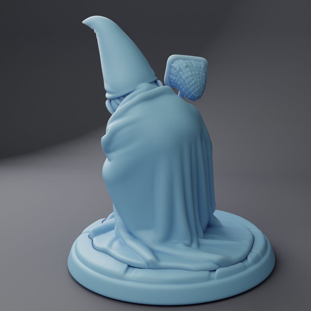 Tiny Mall Wizard Miniature | Twin Goddess Miniatures | Tabletop RPG Miniature | Roleplaying 3D Printed Fantasy Mini - 3DPrintDen