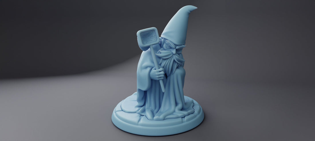 Tiny Mall Wizard Miniature | Twin Goddess Miniatures | Tabletop RPG Miniature | Roleplaying 3D Printed Fantasy Mini - 3DPrintDen