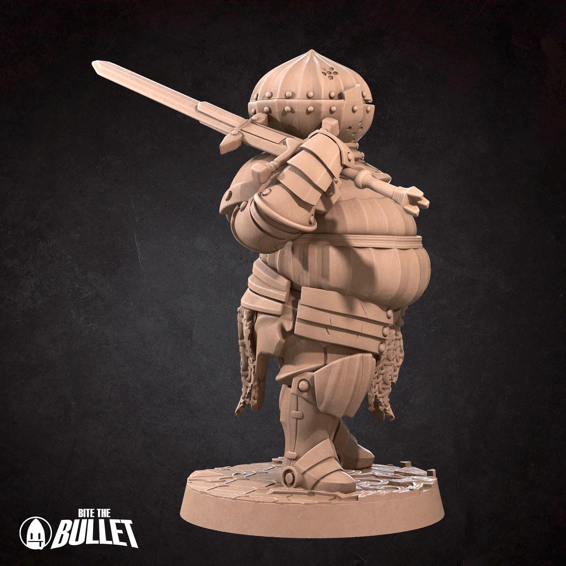 Onion Knight Miniature, Cry | Tabletop RPG Miniature | Bite the Bullet | Roleplaying 3D Printed Fantasy Mini - 3DPrintDen