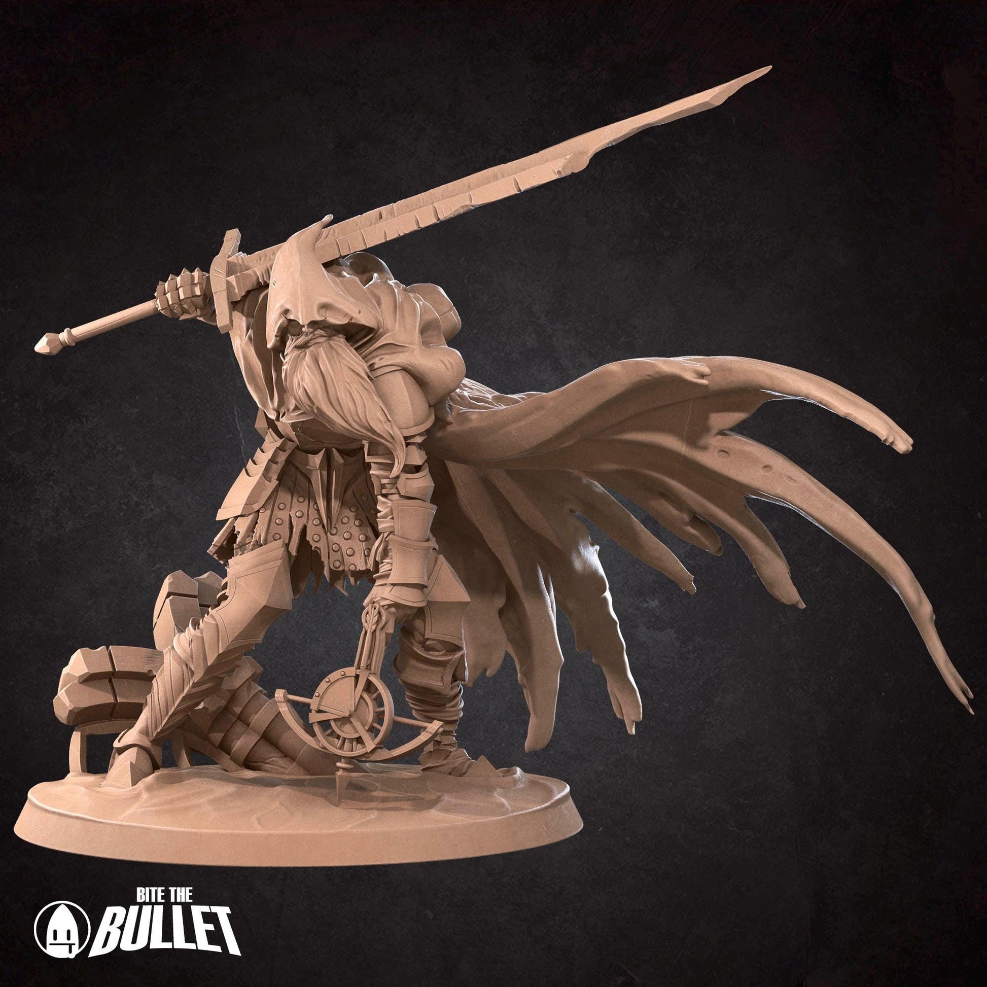 Slave Knight Miniature, Gabriel | Tabletop RPG Miniature | Bite the Bullet | Roleplaying 3D Printed Fantasy Mini - 3DPrintDen