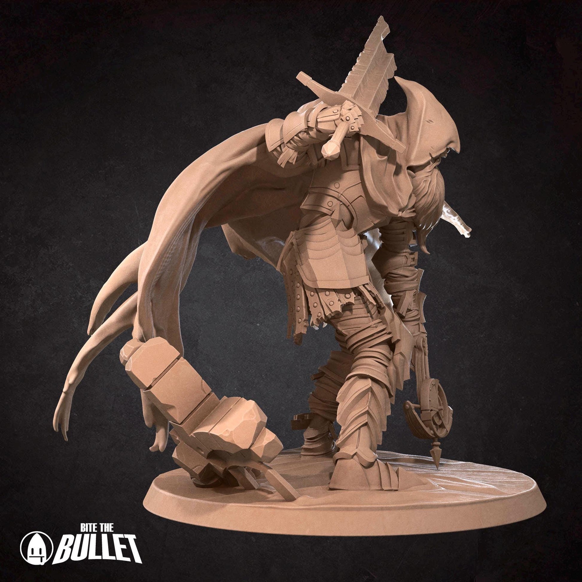 Slave Knight Miniature, Gabriel | Tabletop RPG Miniature | Bite the Bullet | Roleplaying 3D Printed Fantasy Mini - 3DPrintDen