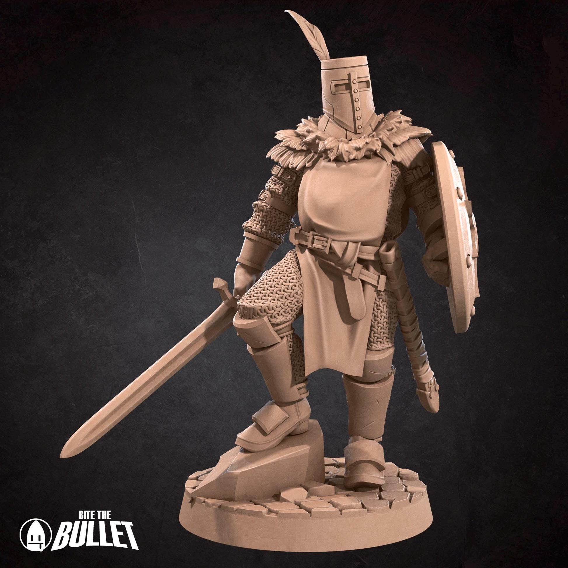 Knight of Sunlight Miniature, Sir Lawrence | Tabletop RPG Miniature | Bite the Bullet | Roleplaying 3D Printed Fantasy Mini - 3DPrintDen