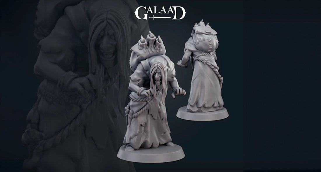 Witches Miniature | Tabletop RPG Miniature | Galaad Miniatures | Roleplaying 3D Printed Fantasy Mini - 3DPrintDen