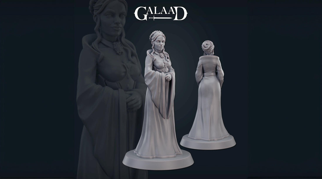 Queen Miniature | Tabletop RPG Miniature | Galaad Miniatures | Roleplaying 3D Printed Fantasy Mini - 3DPrintDen