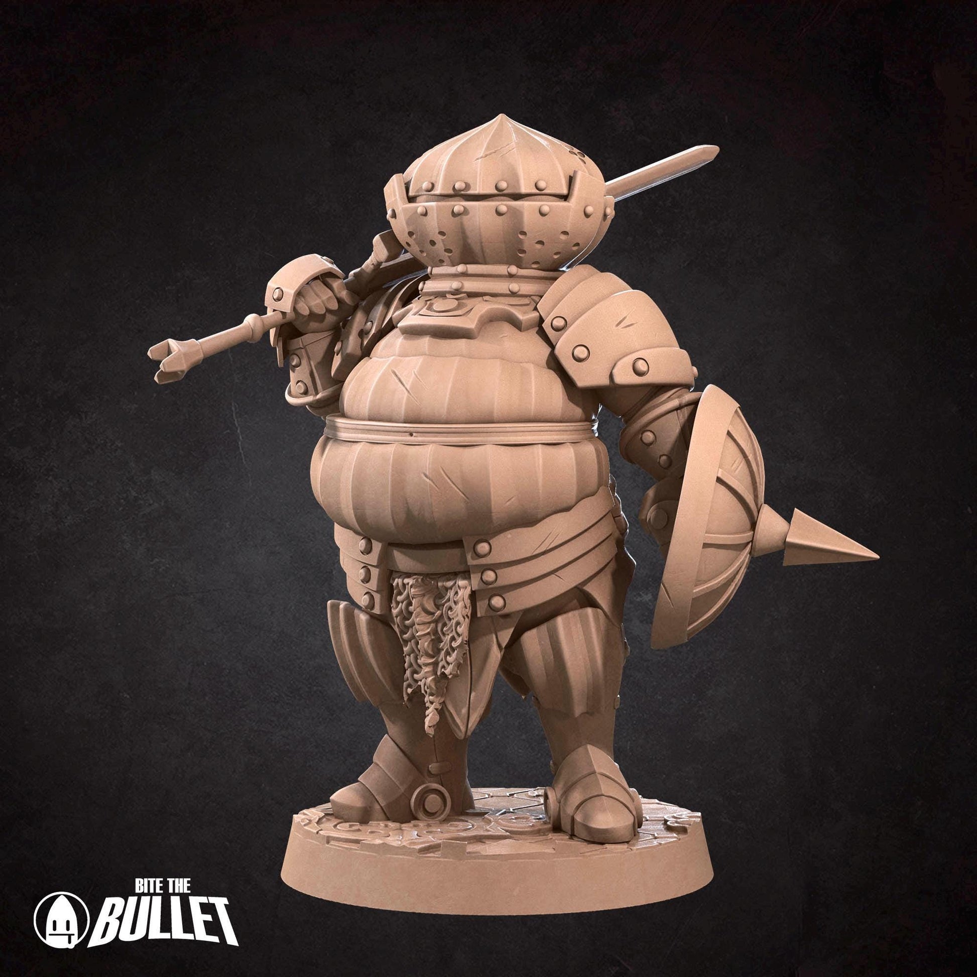 Onion Knight Miniature, Cry | Tabletop RPG Miniature | Bite the Bullet | Roleplaying 3D Printed Fantasy Mini - 3DPrintDen