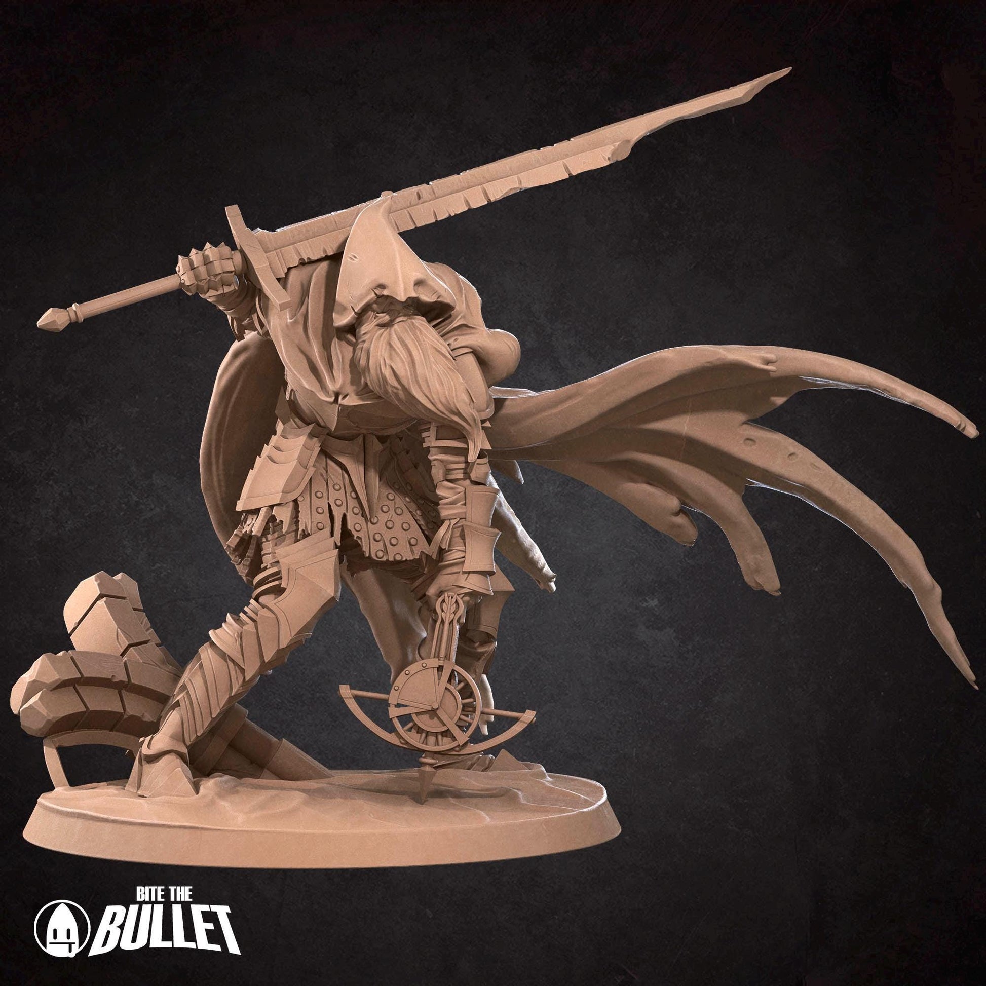 Slave Knight Miniature, Gabriel | Tabletop RPG Miniature | Bite the Bullet | Roleplaying 3D Printed Fantasy Mini - 3DPrintDen