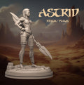 Female Warrior Miniature, Astrid | Tabletop RPG Miniature | Dungeons and Maidens | Roleplaying 3D Printed Fantasy Mini - 3DPrintDen