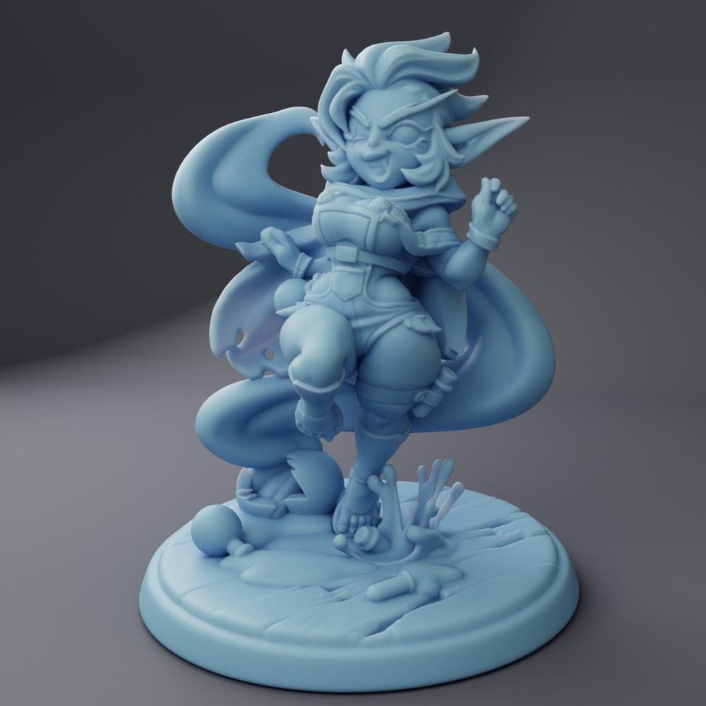 Female Goblin Alchemist Miniature, Goldie | Twin Goddess Miniatures | Tabletop RPG Miniature | Roleplaying 3D Printed Fantasy Mini - 3DPrintDen