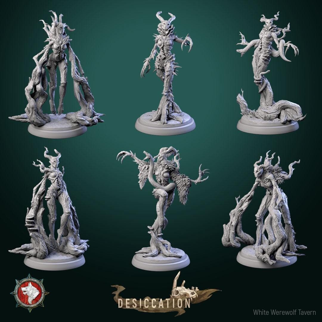 Infected Dryad Miniature | Tabletop RPG Miniature | White Werewolf Tavern | Roleplaying 3D Printed Fantasy Mini - 3DPrintDen