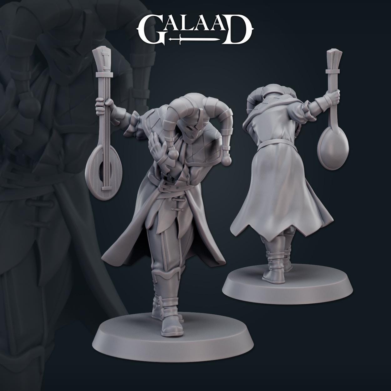 Court Jester Miniature | Tabletop RPG Miniature | Galaad Miniatures | Roleplaying 3D Printed Fantasy Mini - 3DPrintDen