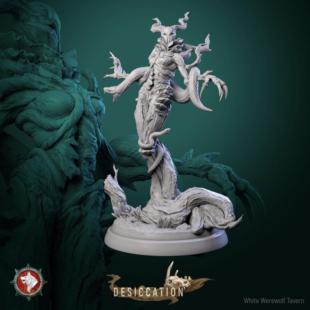 Infected Dryad Miniature | Tabletop RPG Miniature | White Werewolf Tavern | Roleplaying 3D Printed Fantasy Mini - 3DPrintDen