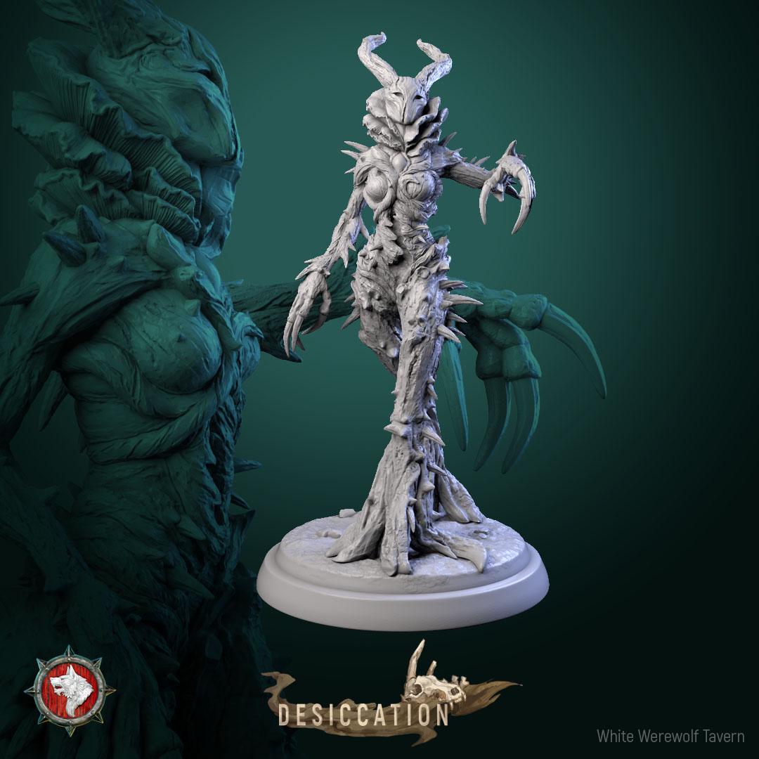 Infected Dryad Miniature | Tabletop RPG Miniature | White Werewolf Tavern | Roleplaying 3D Printed Fantasy Mini - 3DPrintDen