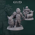 Gnome Ranger + Corgi Miniature | Tabletop RPG Miniature | Galaad Miniatures | Roleplaying 3D Printed Fantasy Mini - 3DPrintDen
