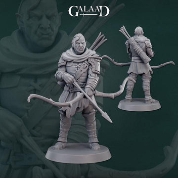 Half Orc Ranger Miniature | Tabletop RPG Miniature | Galaad Miniatures | Roleplaying 3D Printed Fantasy Mini - 3DPrintDen