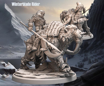 Frost Warrior Rider Miniature | Tabletop RPG Miniature | Monolith Arts | Roleplaying 3D Printed Fantasy Mini - 3DPrintDen