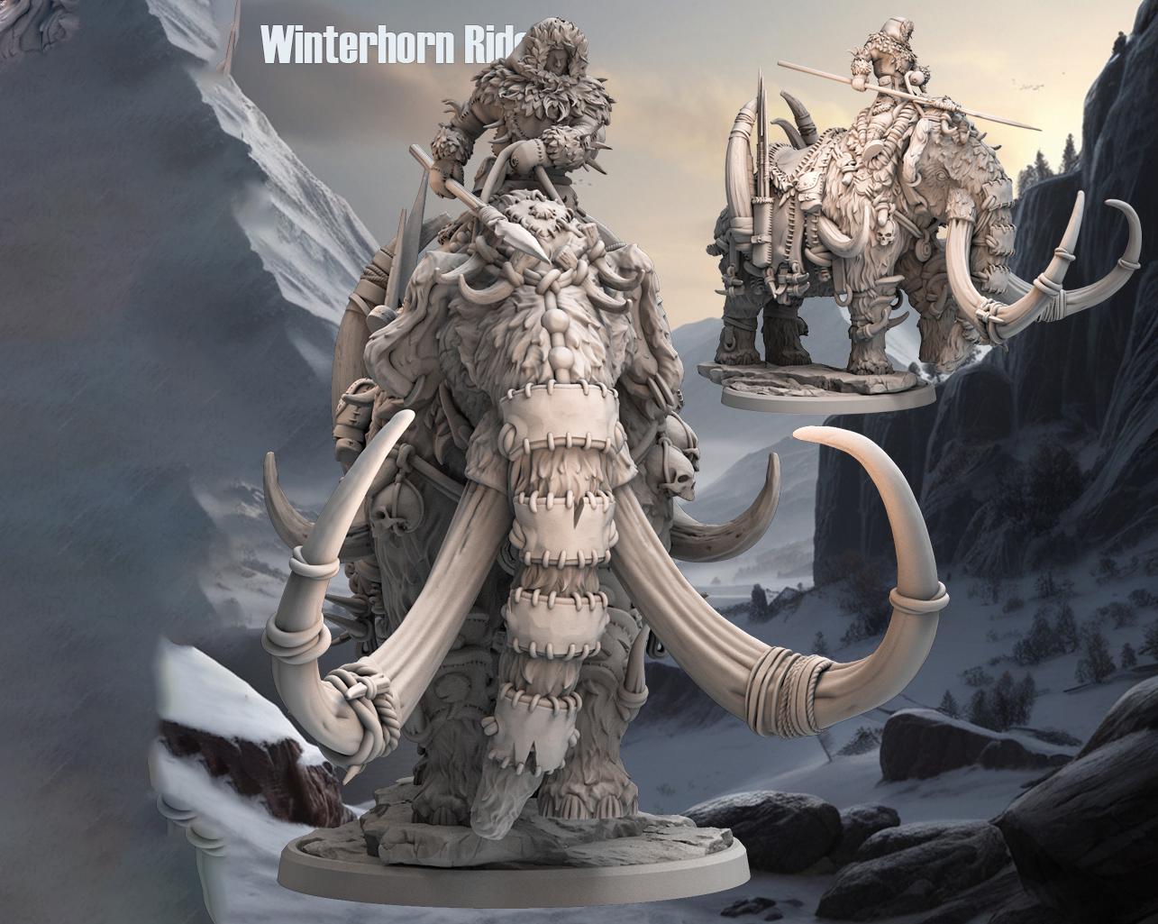 Frost Warrior Rider Miniature | Tabletop RPG Miniature | Monolith Arts | Roleplaying 3D Printed Fantasy Mini - 3DPrintDen