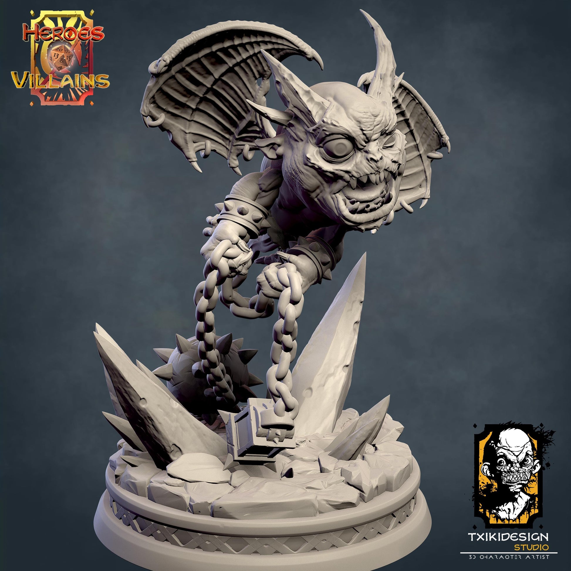 Imp Miniature | Tabletop RPG Miniature | Javier Txiki Tejedor | Roleplaying 3D Printed Fantasy Mini - 3DPrintDen