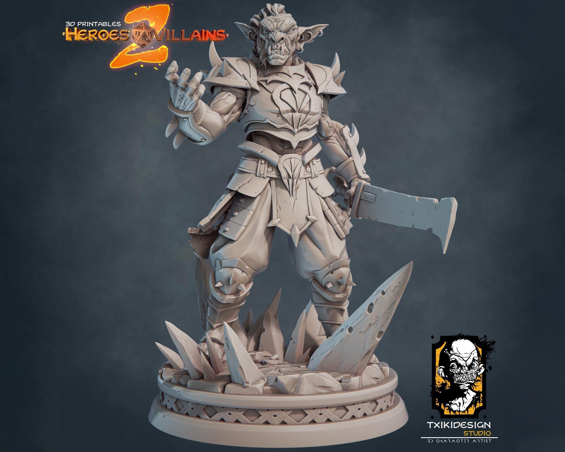 Hobgoblin Warrior Miniature | Tabletop RPG Miniature | Javier Txiki Tejedor | Roleplaying 3D Printed Fantasy Mini - 3DPrintDen