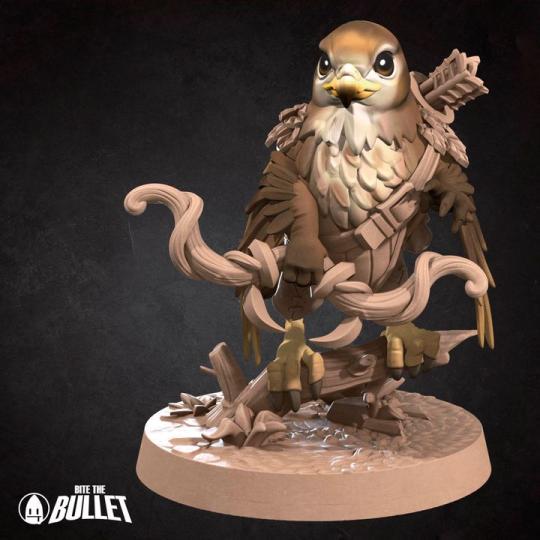 Hawk Rider Tabletop Hawkfolk Ranger Miniature | Tabletop RPG Miniature | Bite the Bullet