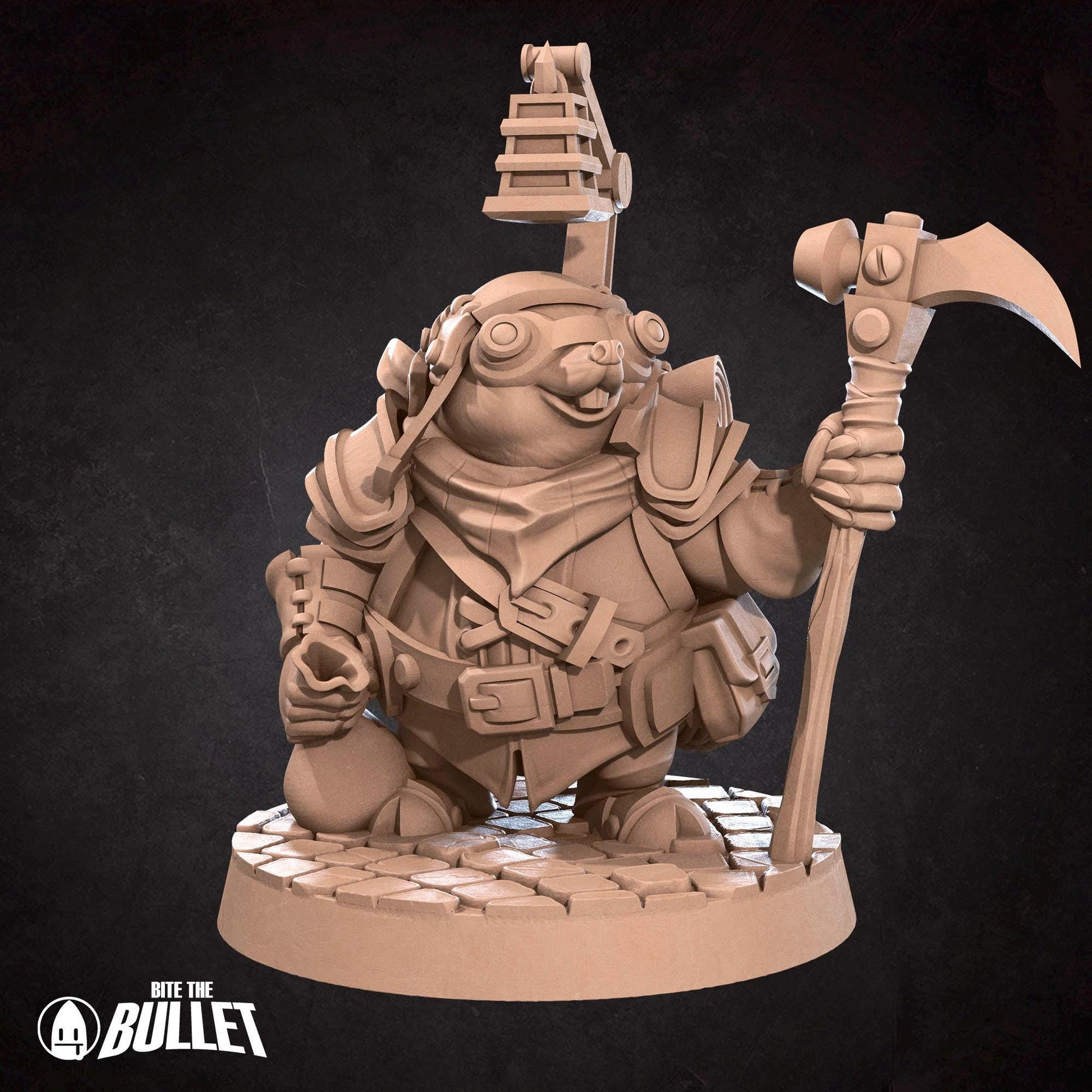 Molefolk Artificer Miniature | Tabletop RPG Miniature | Bite the Bullet | Roleplaying 3D Printed Fantasy Mini - 3DPrintDen