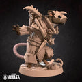 Ratfolk Hunter Miniature | Tabletop RPG Miniature | Bite the Bullet | Roleplaying 3D Printed Fantasy Mini - 3DPrintDen