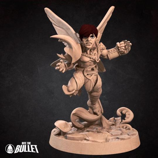 Pixie Fighter Miniature | Tabletop RPG Miniature | Bite the Bullet | Roleplaying 3D Printed Fantasy Mini - 3DPrintDen