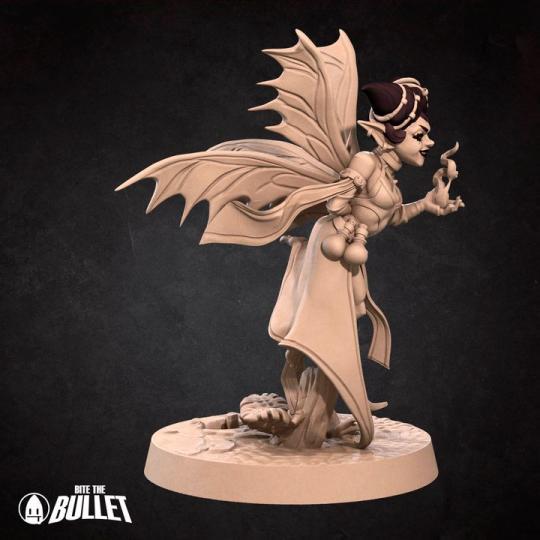 Female Pixie Warlock Miniature | Tabletop RPG Miniature | Bite the Bullet | Roleplaying 3D Printed Fantasy Mini - 3DPrintDen