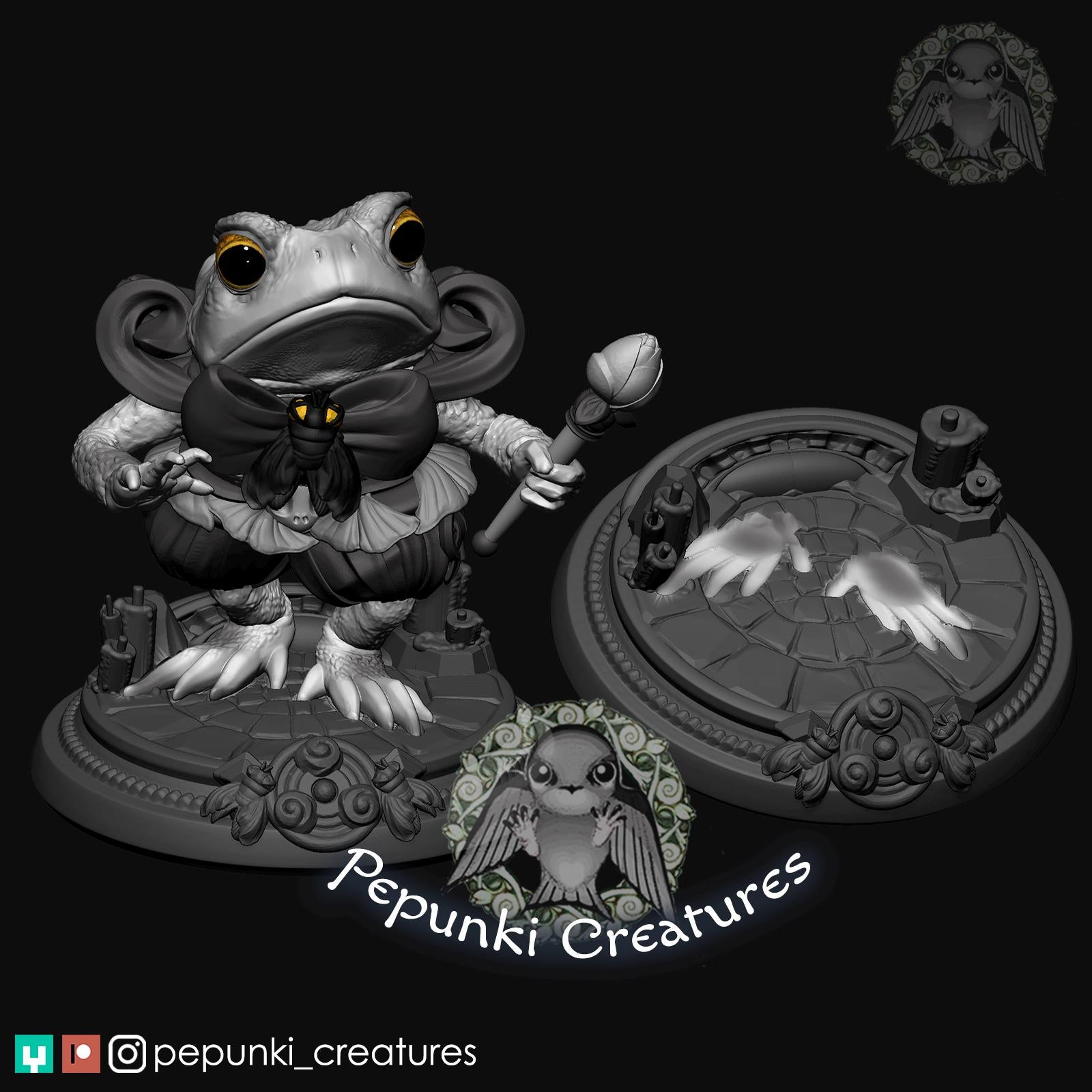 Toad Henchman Miniature | Tabletop RPG Miniature | Pepunki Creatures | Roleplaying 3D Printed Fantasy Mini - 3DPrintDen